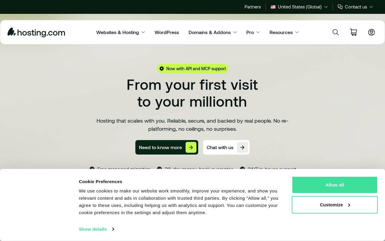 Hosting.com 官网截图